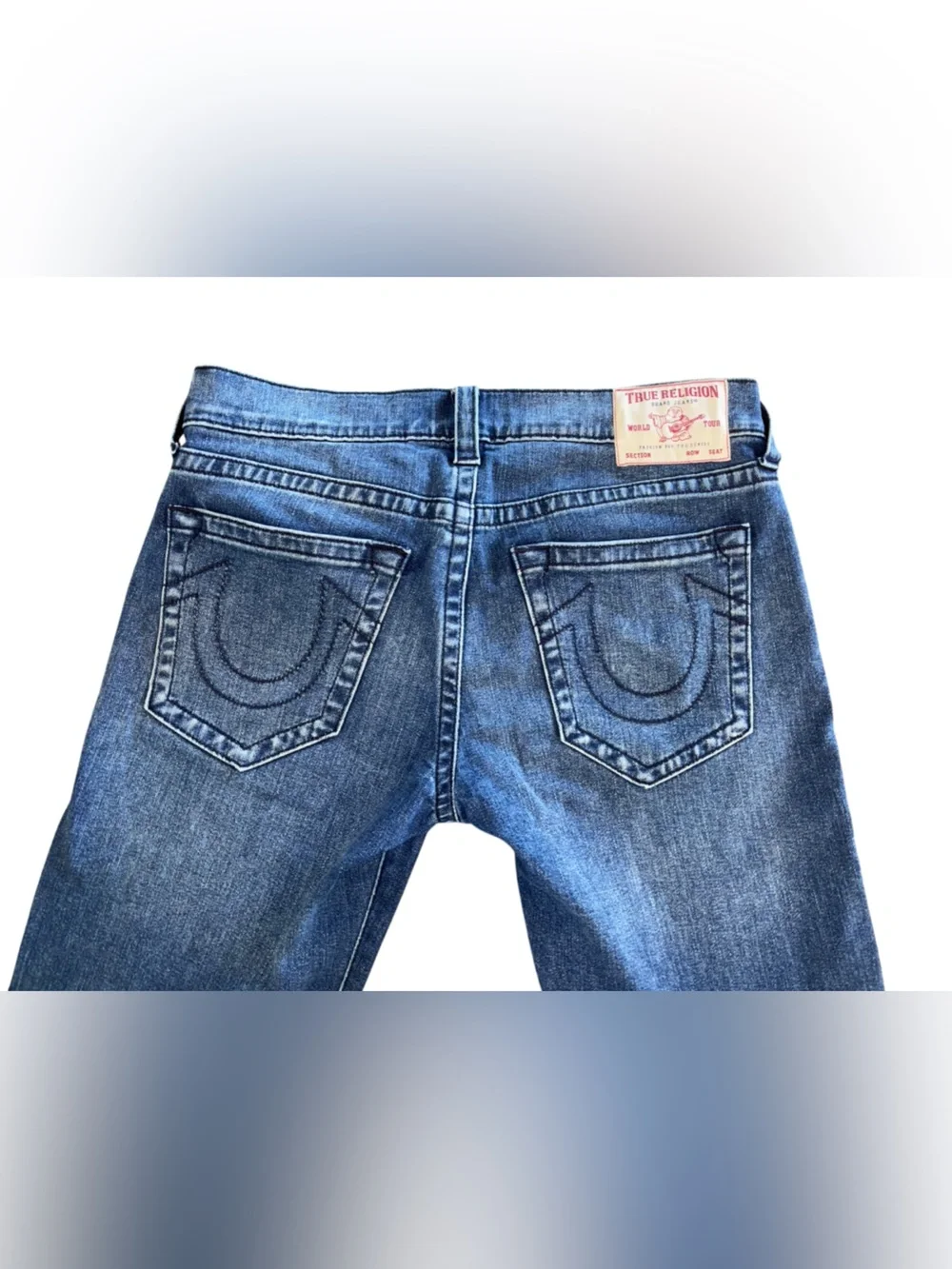 True Religion Ricky SN Flap Relaxed Straight Jeans Dark Denim Sz. 32x32 $159